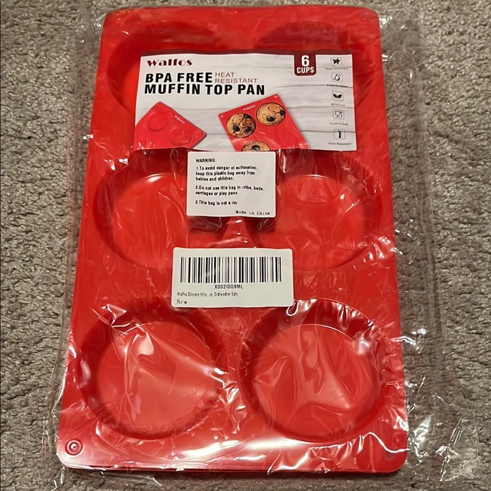 Red Muffin Top Pan - 6 Cups